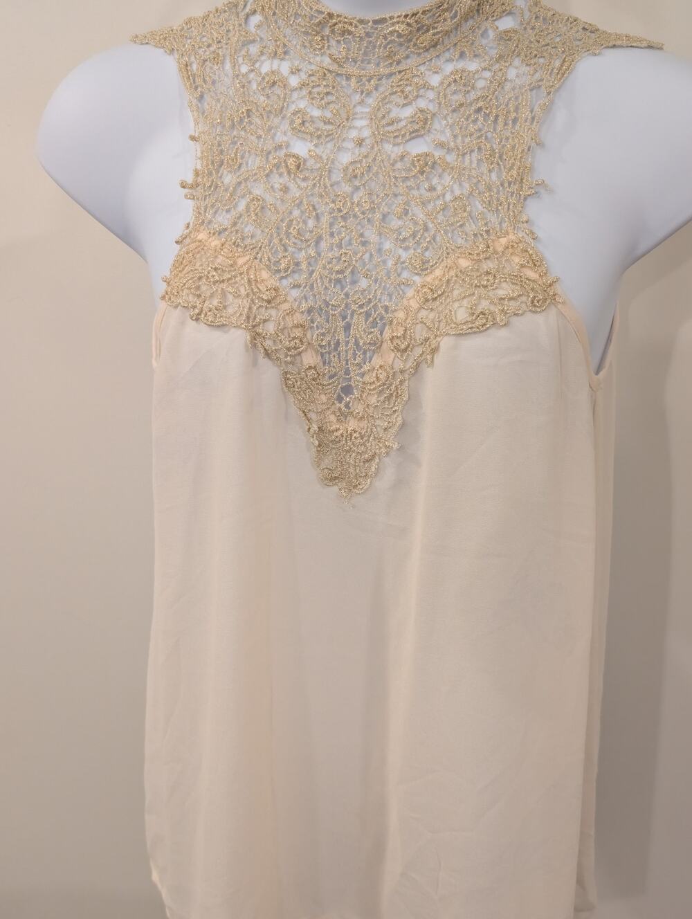 1325 - Trac Delicate Crochet/Lace Trim Tank - XL